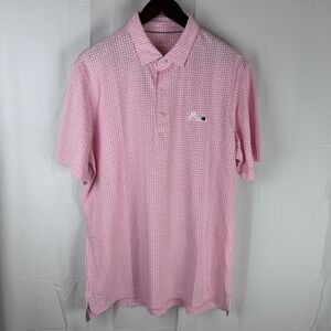 johnnie O Polo Shirt Mens Large Pink Sands Redding Performance‎ Golf Lightweight